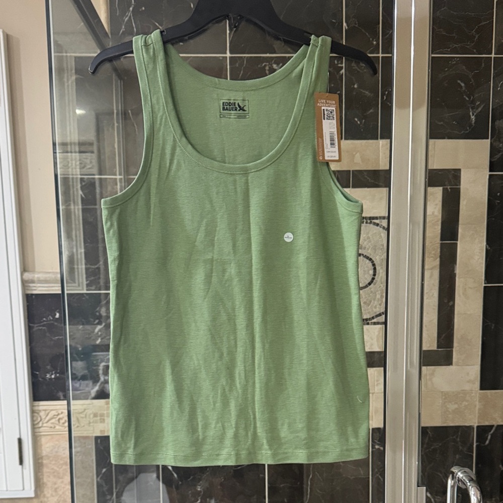 Eddie Bauer Light Green Scoop Neck Tank Top